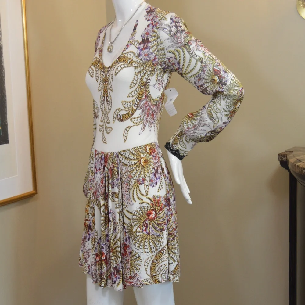 🆕🏷️Just Cavalli Multicoloured Baroque Print Fit & Flare Dress – - Picture 13 of 16